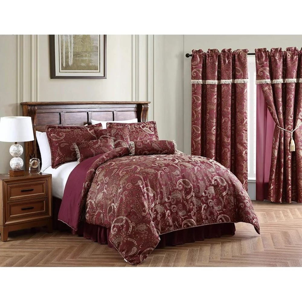 Queen 7 piece comforter set